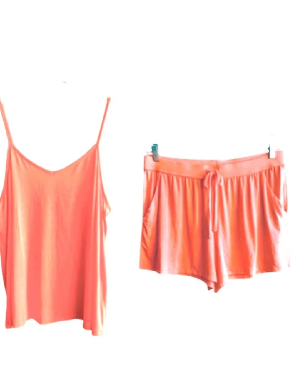 Sonoma 2 Piece Pajama Loungewear Set Camisole & Shorts Orange Size L/XL